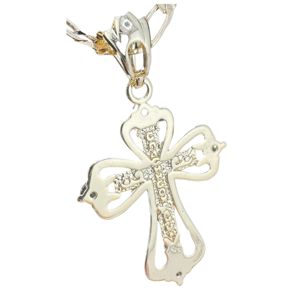 Divine Elegance: Orthodox Crucifix Cross Pendant Plated In 14K Gold Brass Based with Zircon Stone w/o chain Divine Elegance: Orthodox Crucifix Cross Pendant Plated In 14K Gold Brass Based with Zircon Stone w/o chain